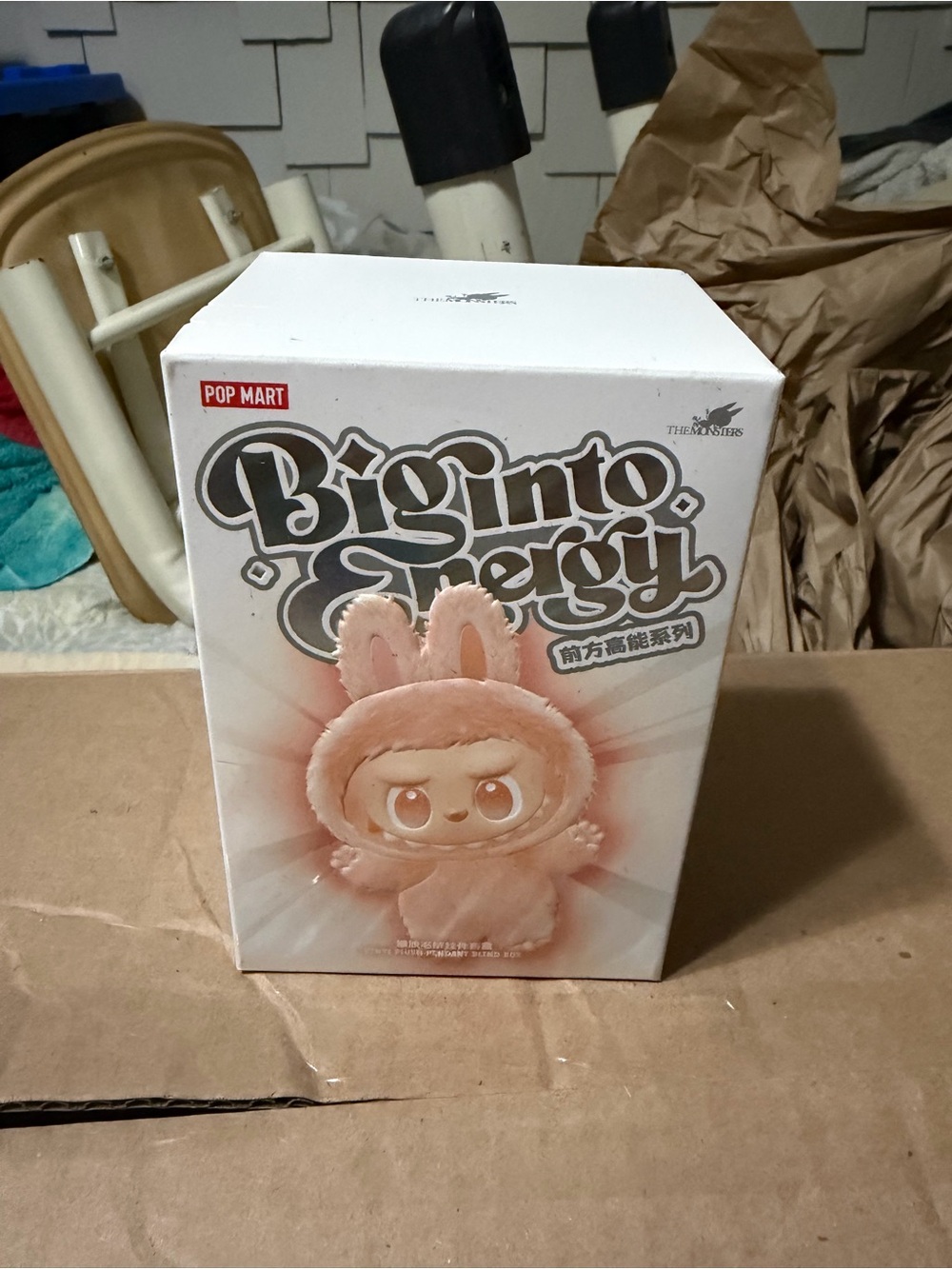 POP MART Biginto Energy Plush Bunny - Soft Pink Collectible